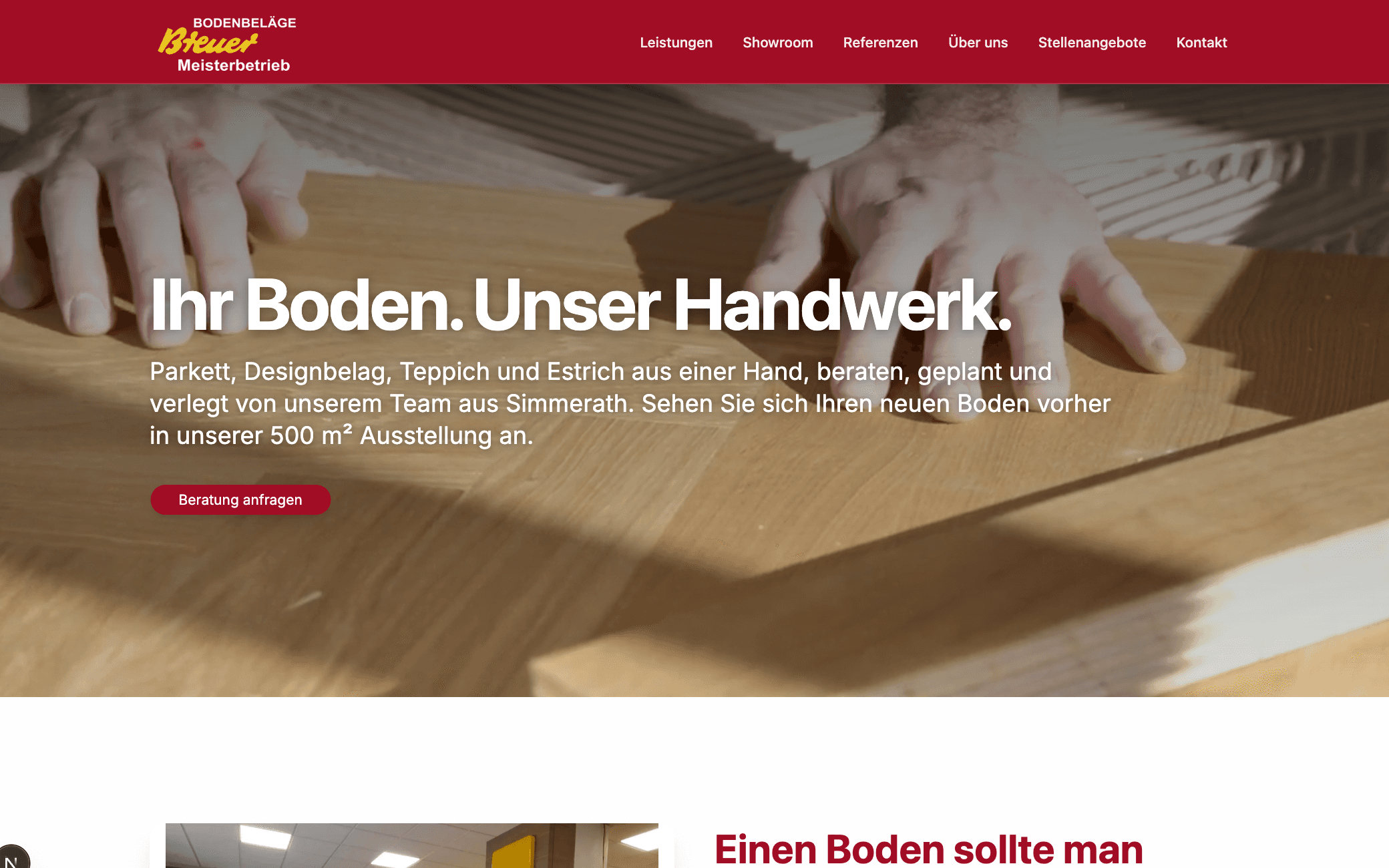 Startseite von Bodenbeläge Breuer, Meisterbetrieb in Simmerath