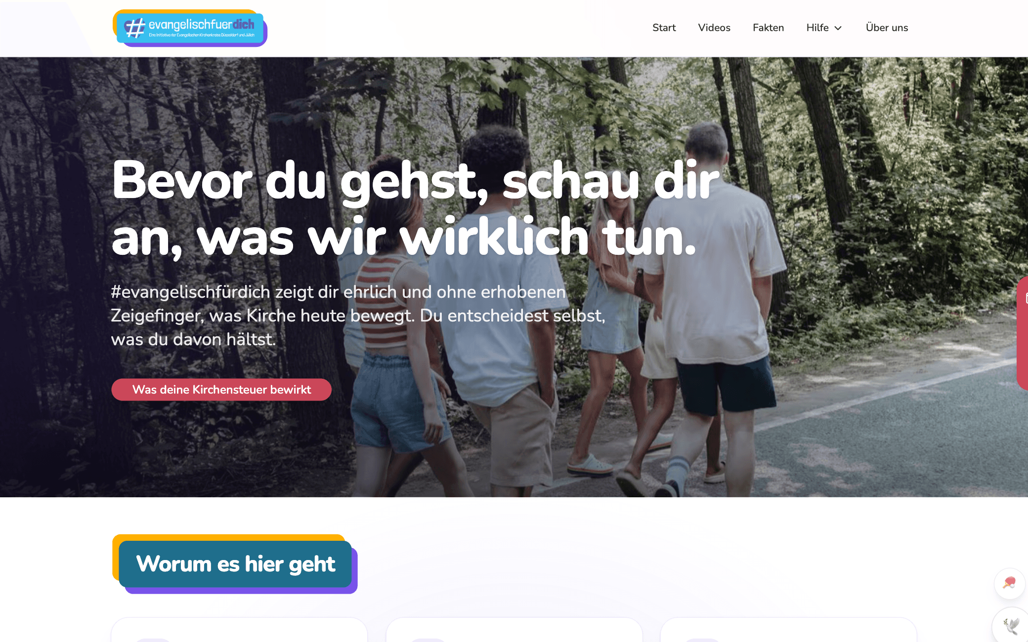 Startseite von evangelischfuerdich.de